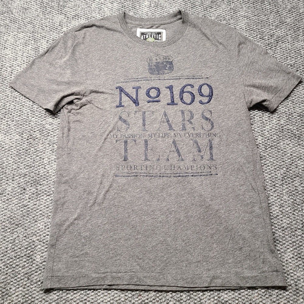 Arturo Calle Athletic Fit Mens Gray Graphic T-Shirt Stars Team No 169 Size M